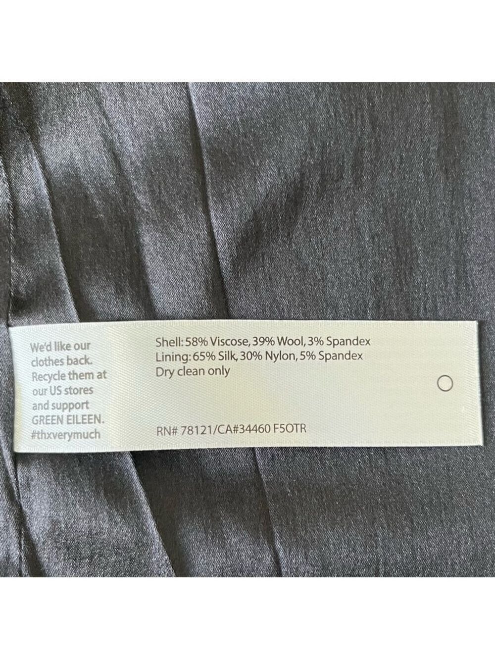 EILEEN FISHER CLASSIC LONG BLACK WOOL SILK BLEND BLAZER - Picture 6 of 10